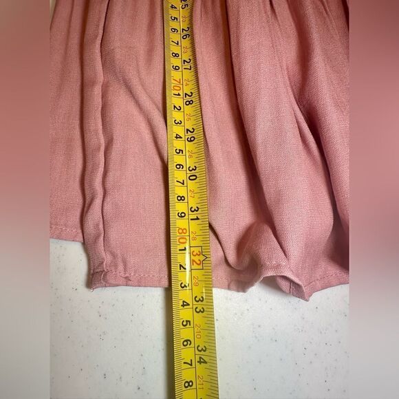 Trixxi Babydoll BOHO Ruffled, Adjustable Strap w/Bow Size Medium Rose Mini Dress - Picture 4 of 9